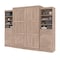 Bestar Pur Queen Murphy Bed and 2 Storage Units with Drawers (115W) in rustic brown 26884-000009 - alternate 3